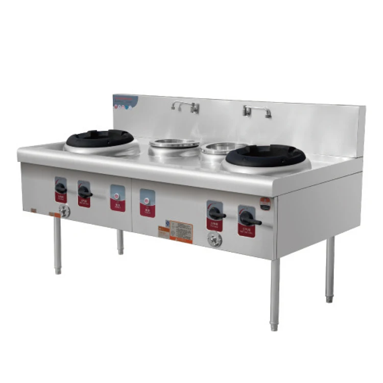 Gas Frying Stove Gas Cooking Cooktop Stove with Boilers Commercial Kitchen Restaurant Spare Parts Provided 220V Fan 100 2000pa