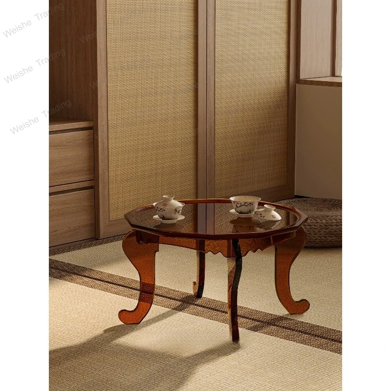 

Medieval style living room light luxury high-end tea table dual-purpose small apartment movable