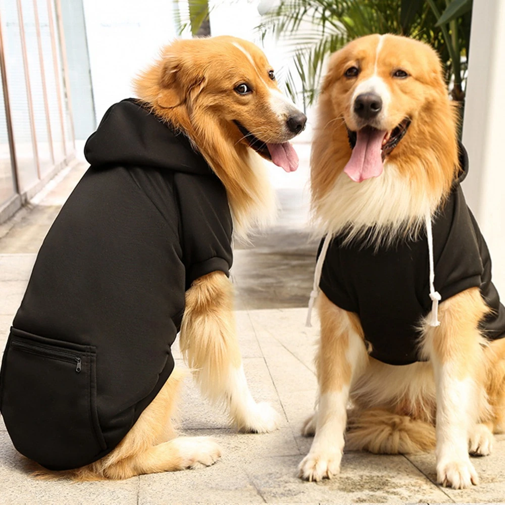 Dog Winter Coat Pet Jacket Pet Dog Hoodies Sweaters with Hat And Pocket Soild Color Windproof Apparel for Small Medium Large Dog