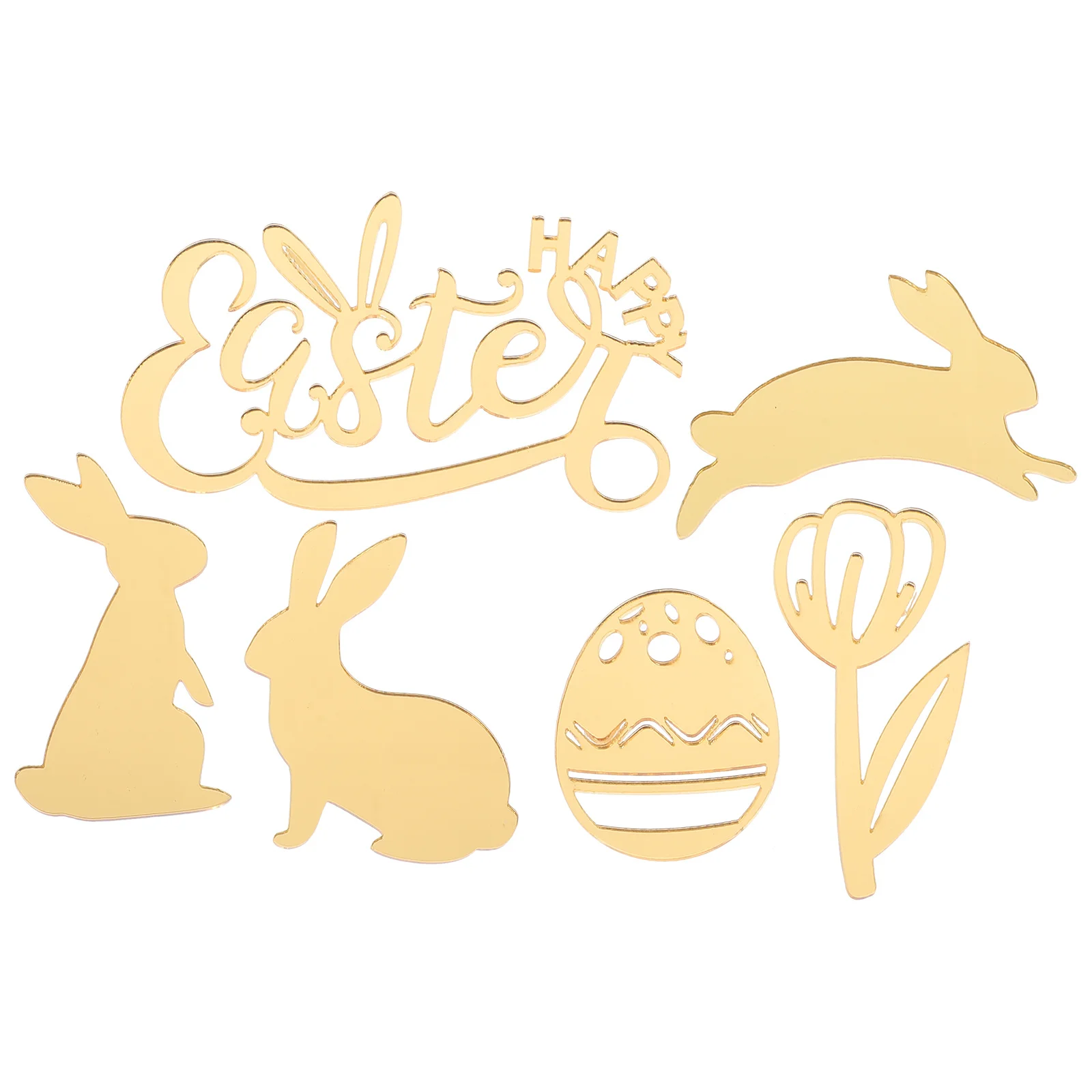 

6Pcs Easter Themed Cartoon Acrylic Cupcake Toppers Creative Cake Picks Party Cake Decoration Holiday Dessert Ornaments