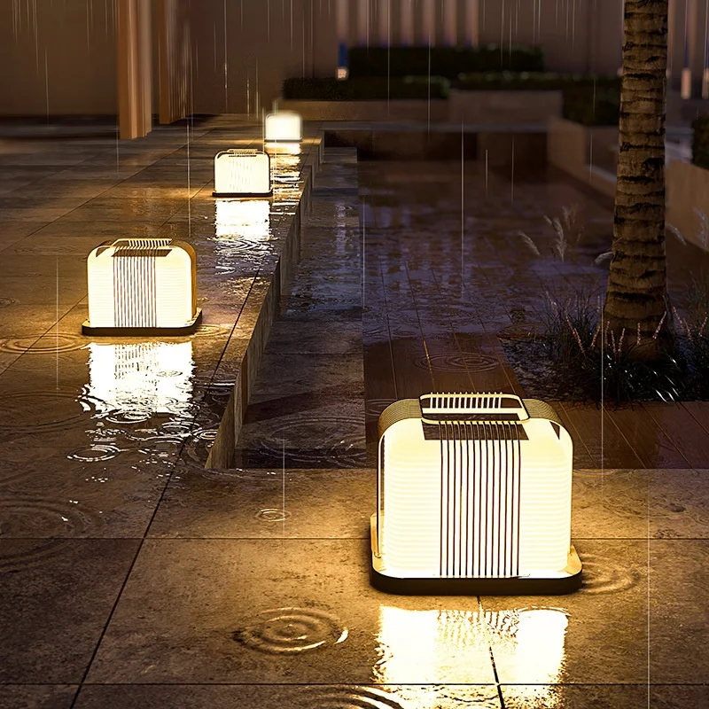 

5W Courtyard Solar Column Light Outdoor IP65 Waterproof LED Solar Deck Light Solar Garden Landscape Lamp