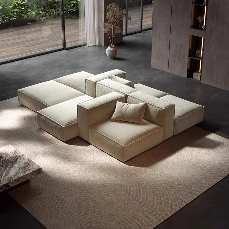 

2025 new furniture horizontal hall double-sided fabric sofa, minimalist modern designer small apartment