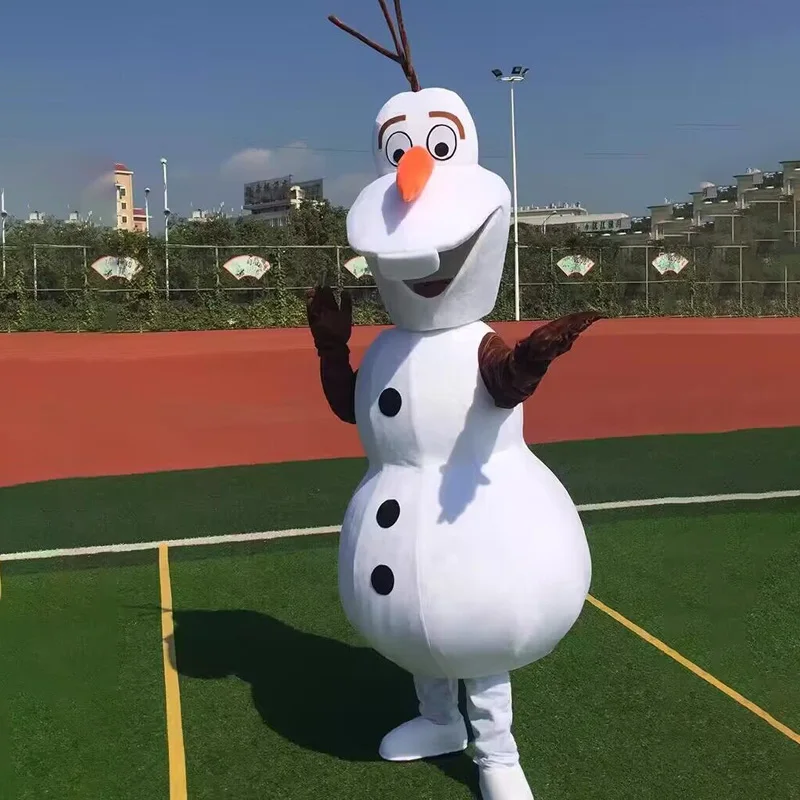 Disney Cartoon Olaf Mascot Costumes Cute Anime Cosplay Performance Costume Christmas Halloween Elsa and Anna Mascot Costume