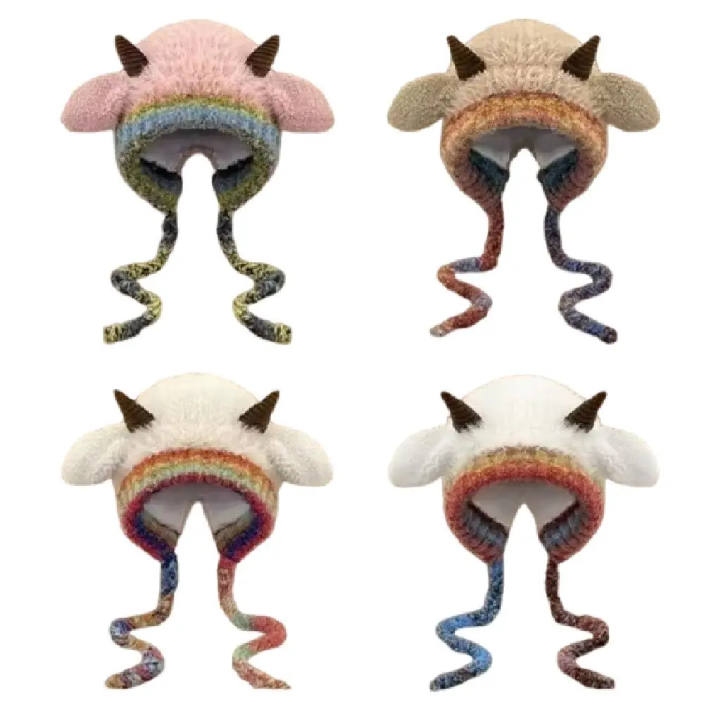 الأزياء الكورية نمط الأذن حماية قبعة الكرتون الأذن الصوت أفخم البلوز القبعات الدفء لينة أفخم غطاء للأذنين قبعة المشي لمسافات طويلة