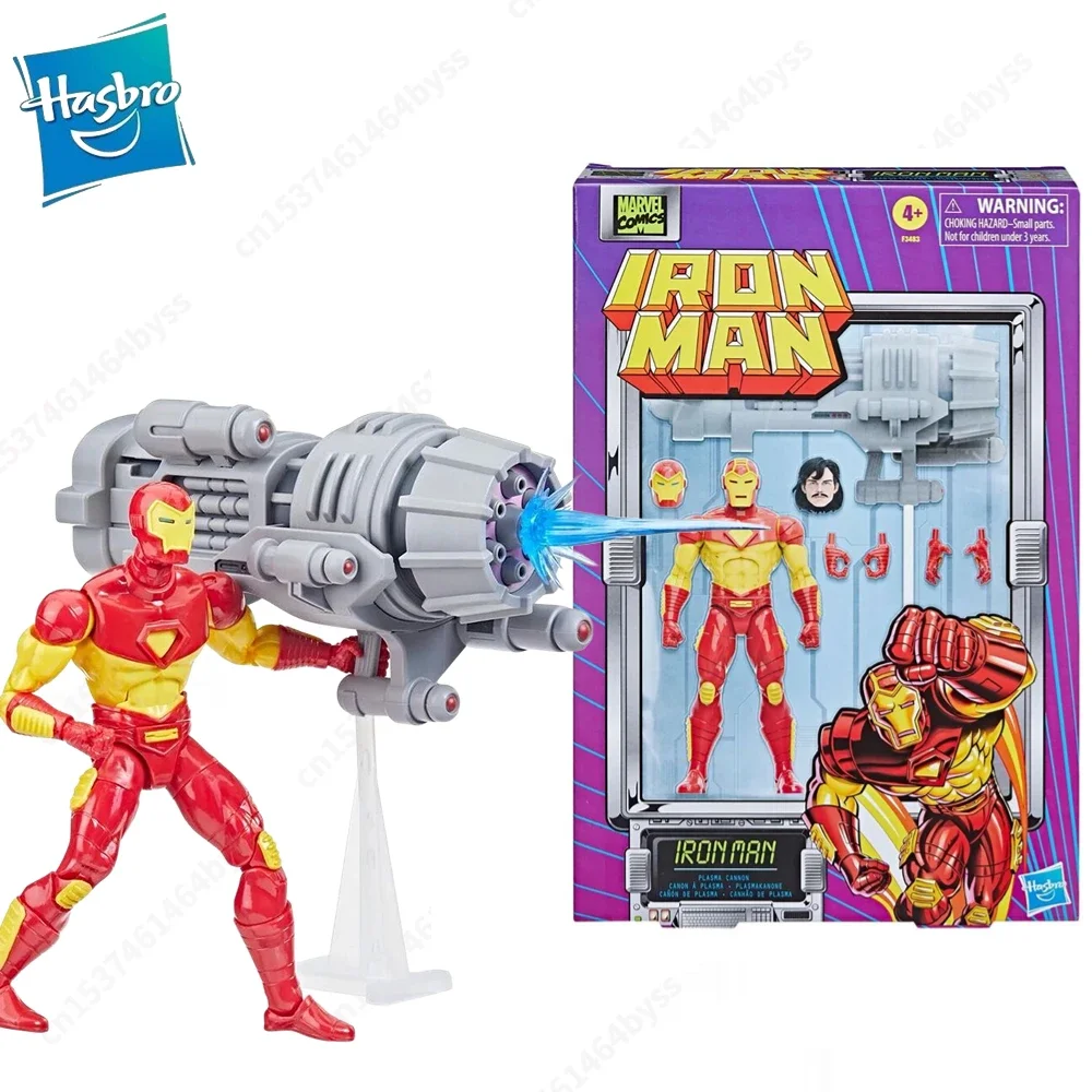 

Hasbro Marvel Legends SDCC 2022 Retro Cardback 6" Iron Man Plasma Cannon Comics Version Action Figure Model Toy Gift