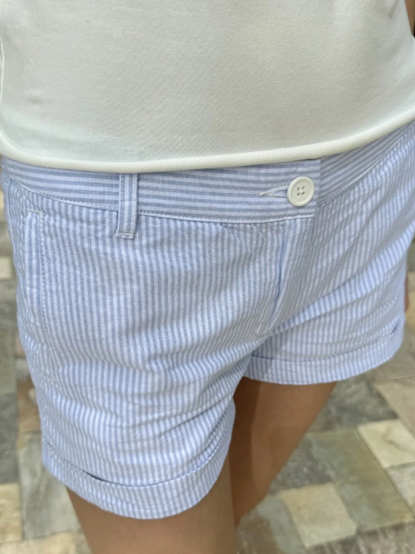 IAMSURE Casual Slim Striped Shorts Holiday Basic Folds Low-Waisted Shorts Women 2025 Summer Fashion Streetwear Ladies Office