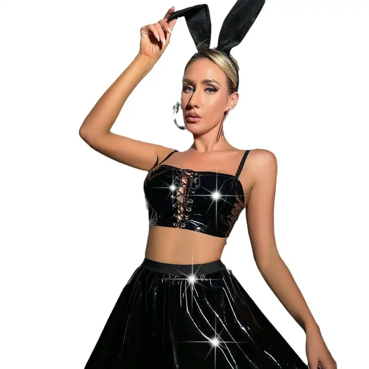 

Stylish Women's Sexy Two Pieces Roleplay Bunny Girl Lingerie Dress Lady Exotic Halloween Party Night Club Cosplay Costumes