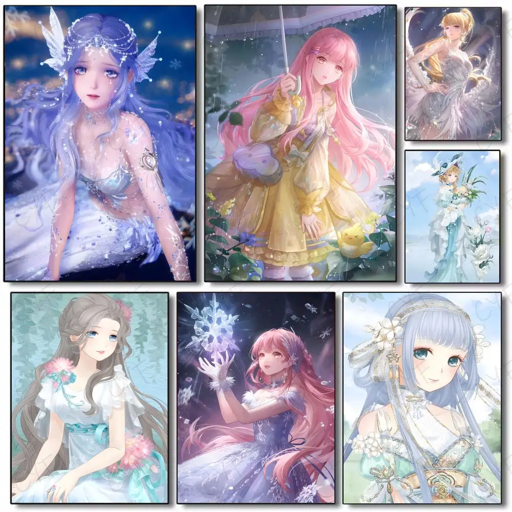 Poster mural de jeu dressup M-Miracle Nikki, peinture murale artistique pour salon, décoration de la maison et cadeaux