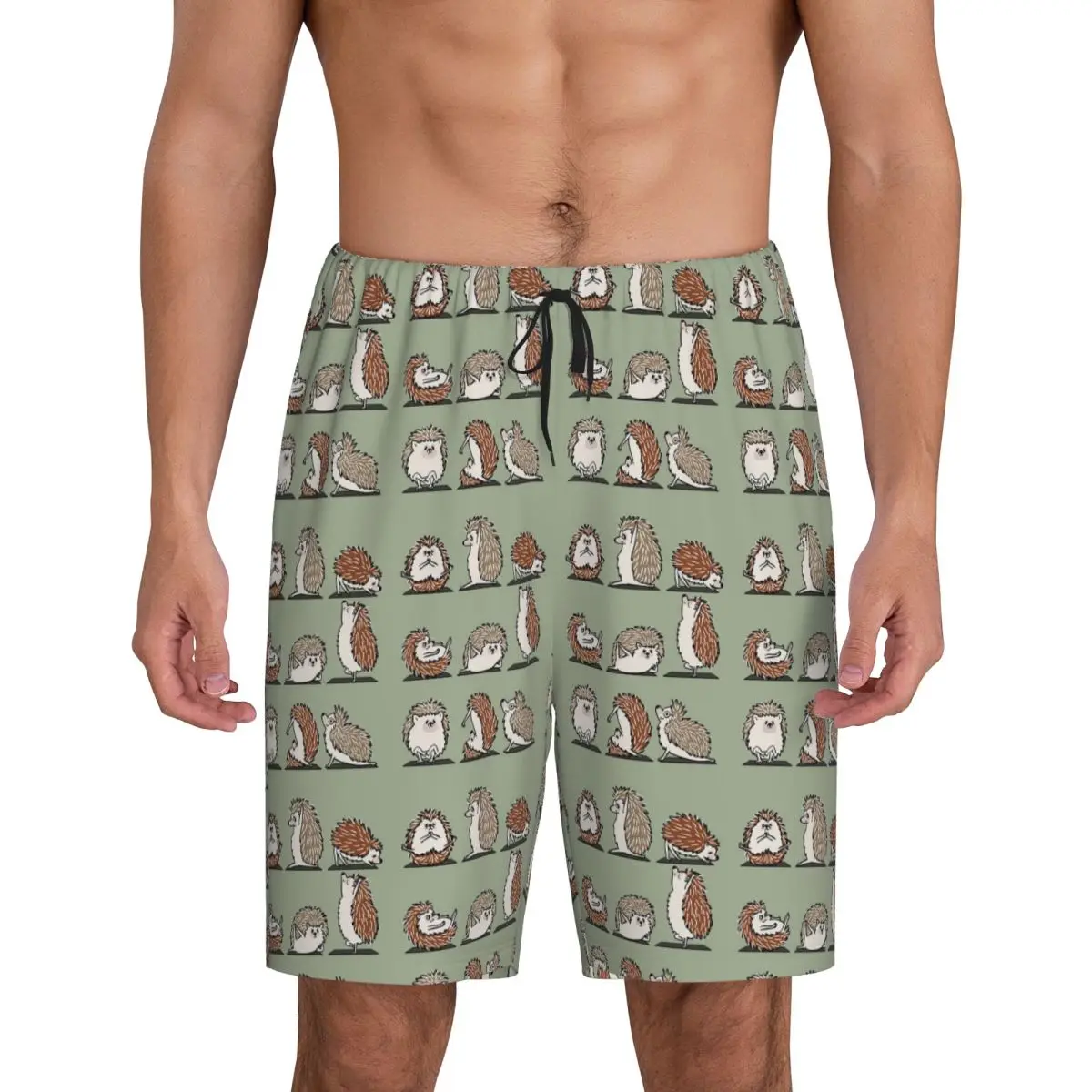 

Custom Hedgehog Yoga Short Pajama Pants Men Sleepwear Sleep Lounge Bottom Shorts Sleeping Pants