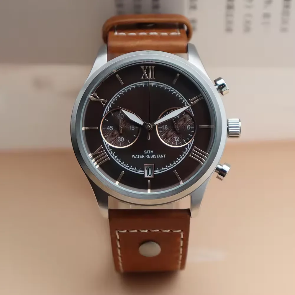 For  stainless steel case watch  leather strap customized logo watches for men watch stainless steel