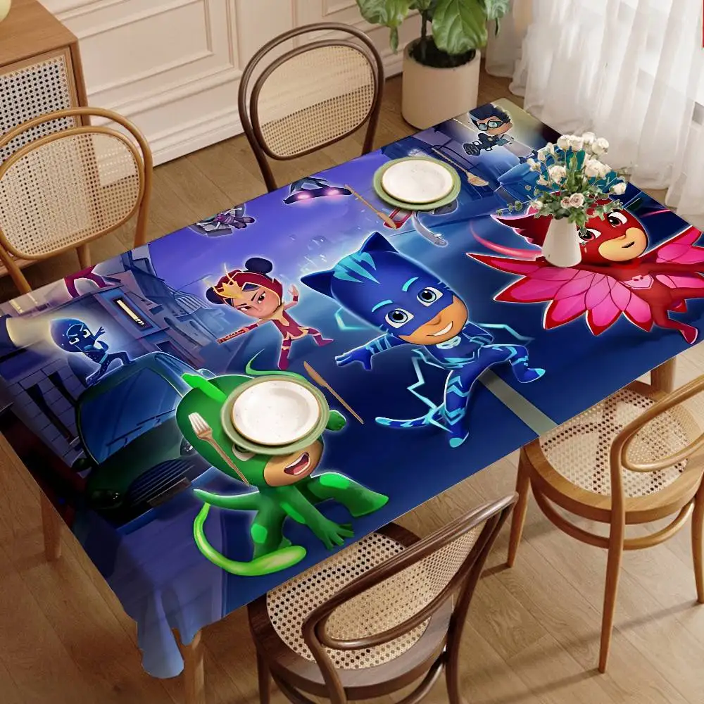 Cartoon PJ M-Masks Waterproof And Oil-proof Tablecloth Bedside Table Dustproof Decorative Cloth Living Coffee Tablecloth