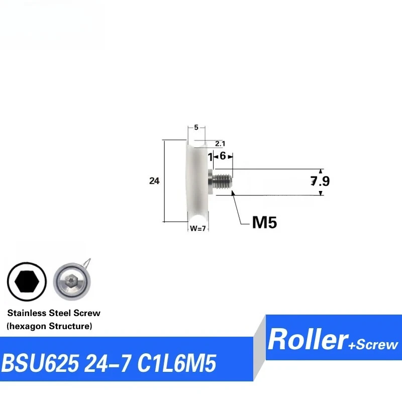 Pulegge con cuscinetto scanalato a forma di U multi-specifica con/senza viti