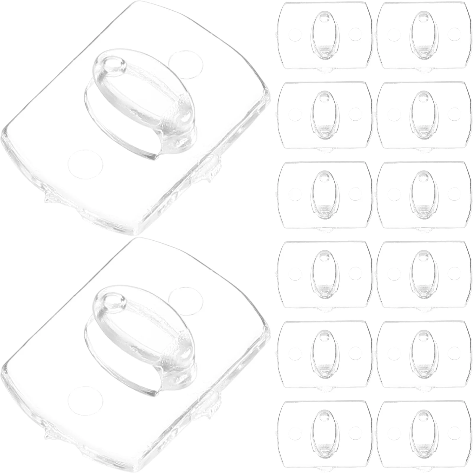 

20 Pcs Light String Fixing Hook Wall Hooks Adhesive Clear For Hanging Wall-mounted Clips Hangers