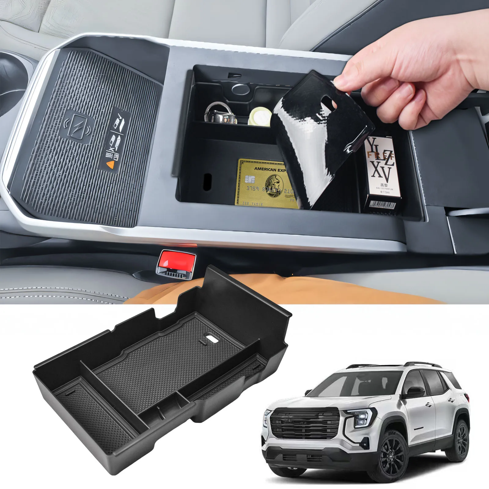 

Center Console Organizer for GMC Terrain 2025-2026 Interior Accessories Middle Armrest Storage Box Tray Secondary Phone Storage