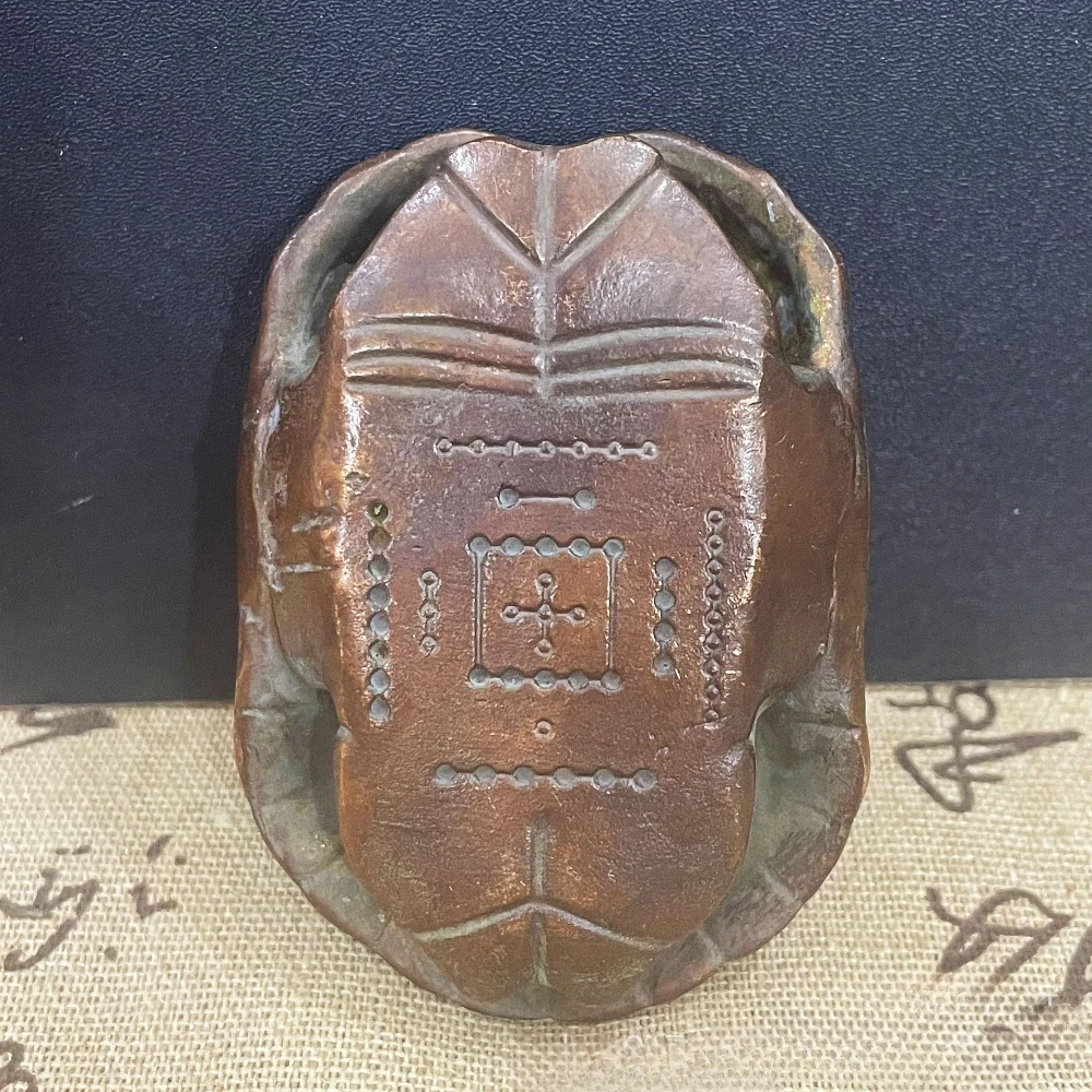 Antique Taiji Bagua Turtle Shell Alloy Turtle Ornament Amulet Divination Craft Collectible Desktop Decoration Gift