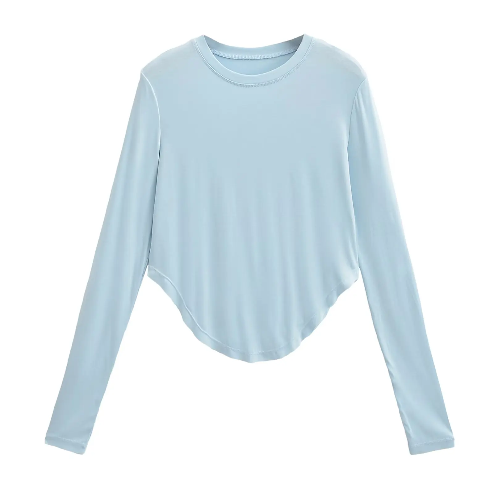 Slim Fit Street Sle Long Sve T-shirt Dames Arc Bot Zoom Losse dunne sportkleding Zonbescherming Top Casual irt