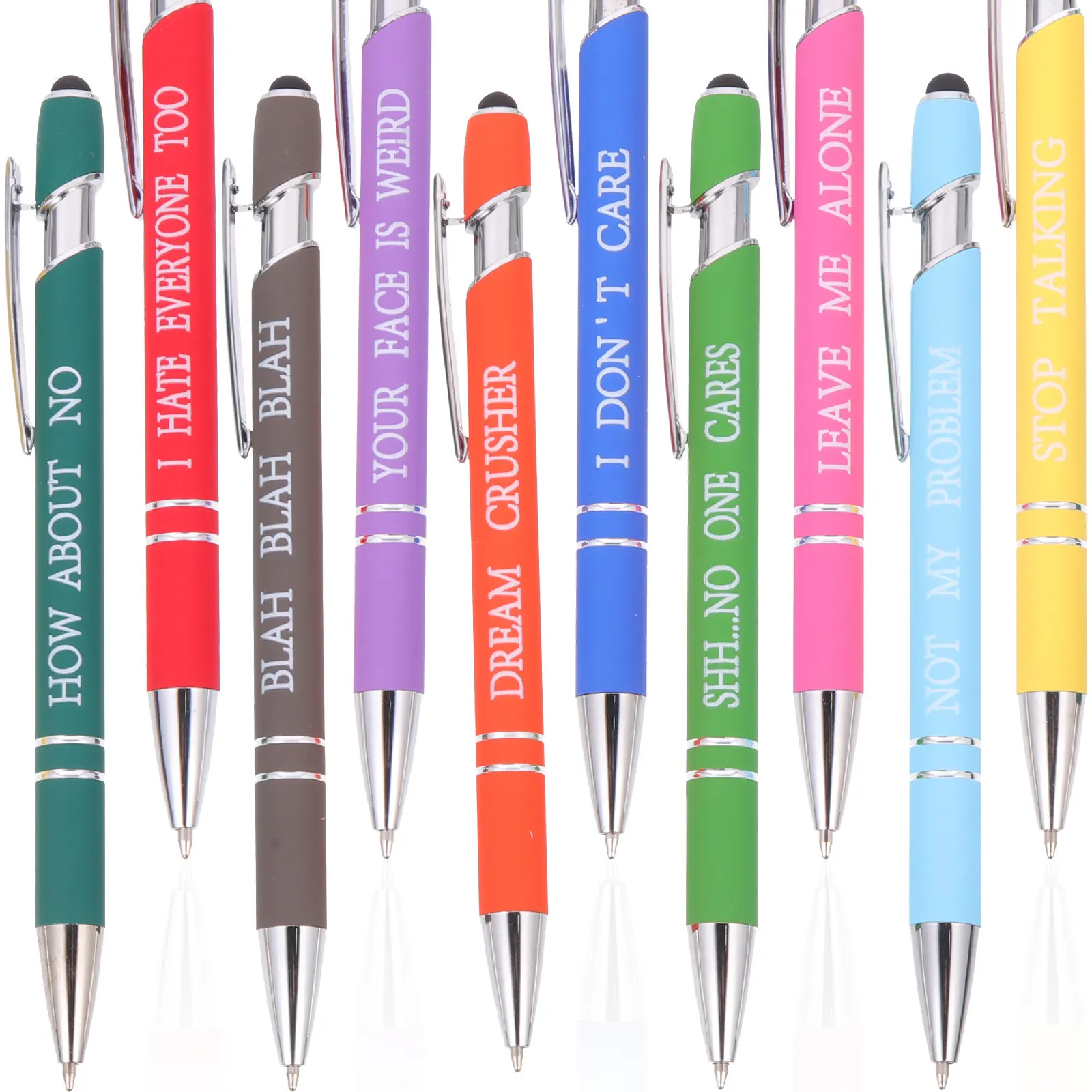 10Pcs Inspiring Ballpoint Pen Set Creative Design Smooth Writing Office Study Accessories Multi-Function Fun Pens