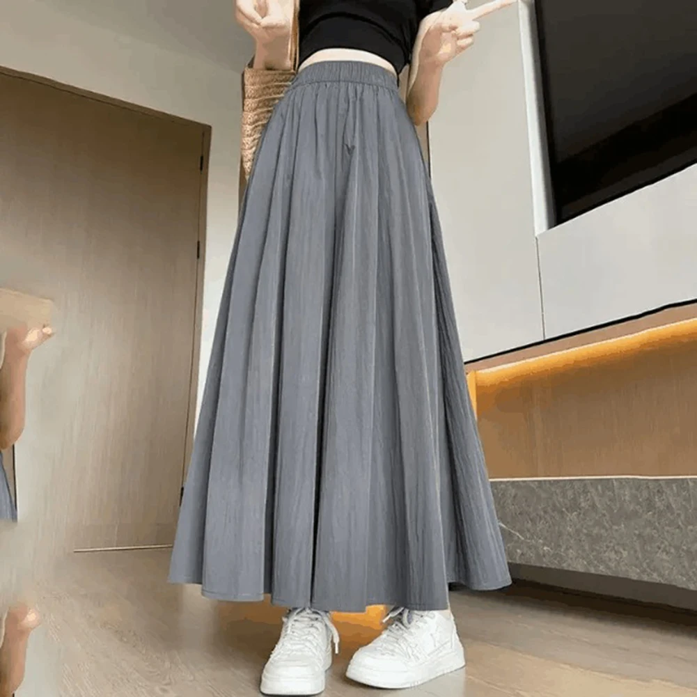 

Casual A Line High Waist Skirt Seasonal Outfit Lightweight Material Nine Point Length Spring Fashion Summer Wear