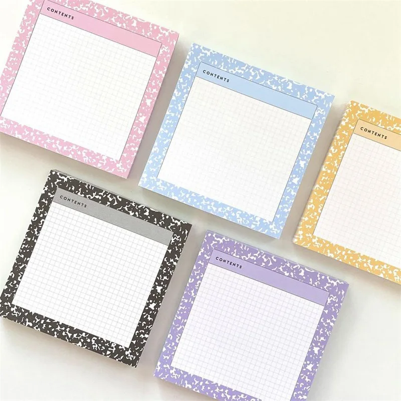 MINKYS 50 Sheets Kawaii Grid Memo Note Pads Paper Daily To Do It Check List Paperlaria School Stationery