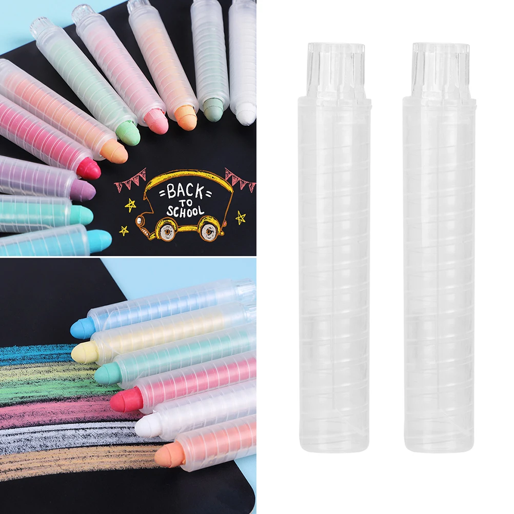 

20pcs Plastic Chalk Cover Transparent Holder Clip Adjustable Storage Case Hand Use Durability Gift