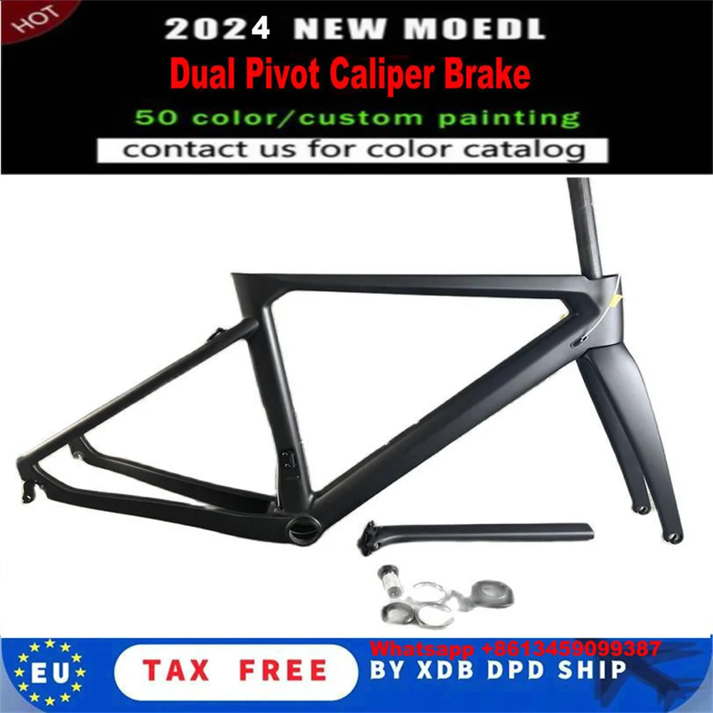 Wholesale Carbon Road Bike Frameset V Brake Internal cable Fit Both DI2 and Mechanical group