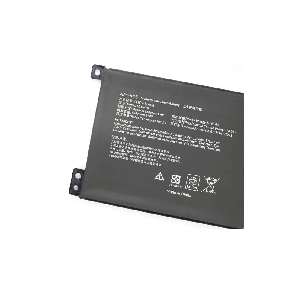 11.4 فولت 5300 مللي أمبير A21-K15 بطارية الكمبيوتر المحمول ل Getac G15G K15F Machenike F117-VA VD VB VR26 VG65T سلسلة أكويا K15 PC6OK G15G