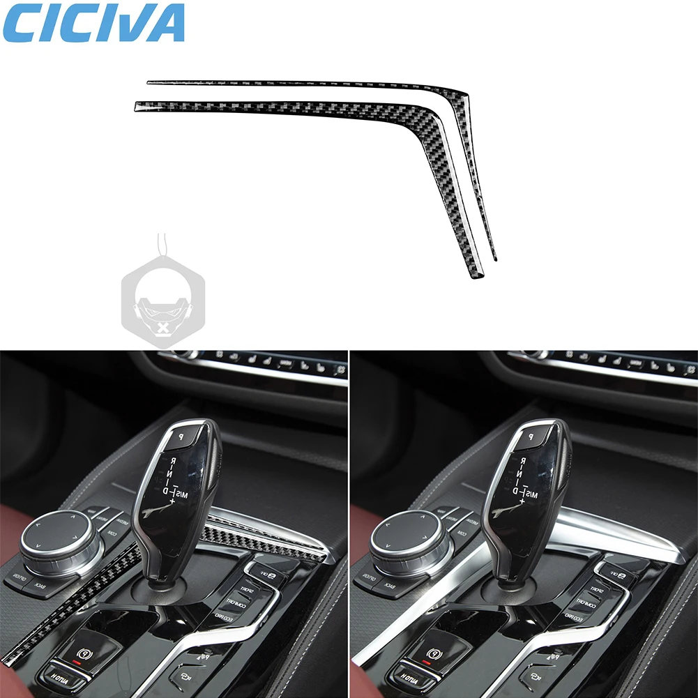 

Real Carbon Fiber Car Center Console Gear Shift Panal Cover Trim Sticker Interior Accessories For BMW 5 Series G30 2016-2022