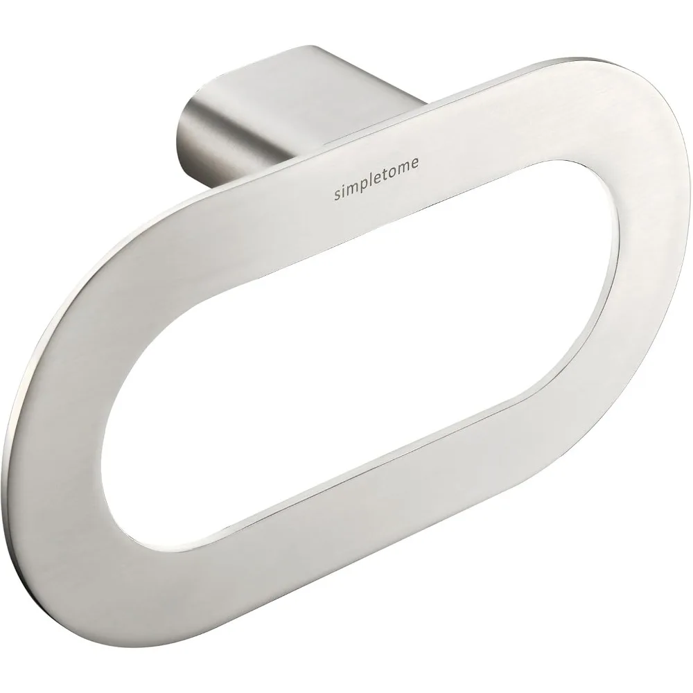 

Держатель для полотенец для ванной комнаты Настенное кольцо для полотенец для рук Никогда не ржавеет Цинковый сплав Простой современный дизайн (матовый никель)