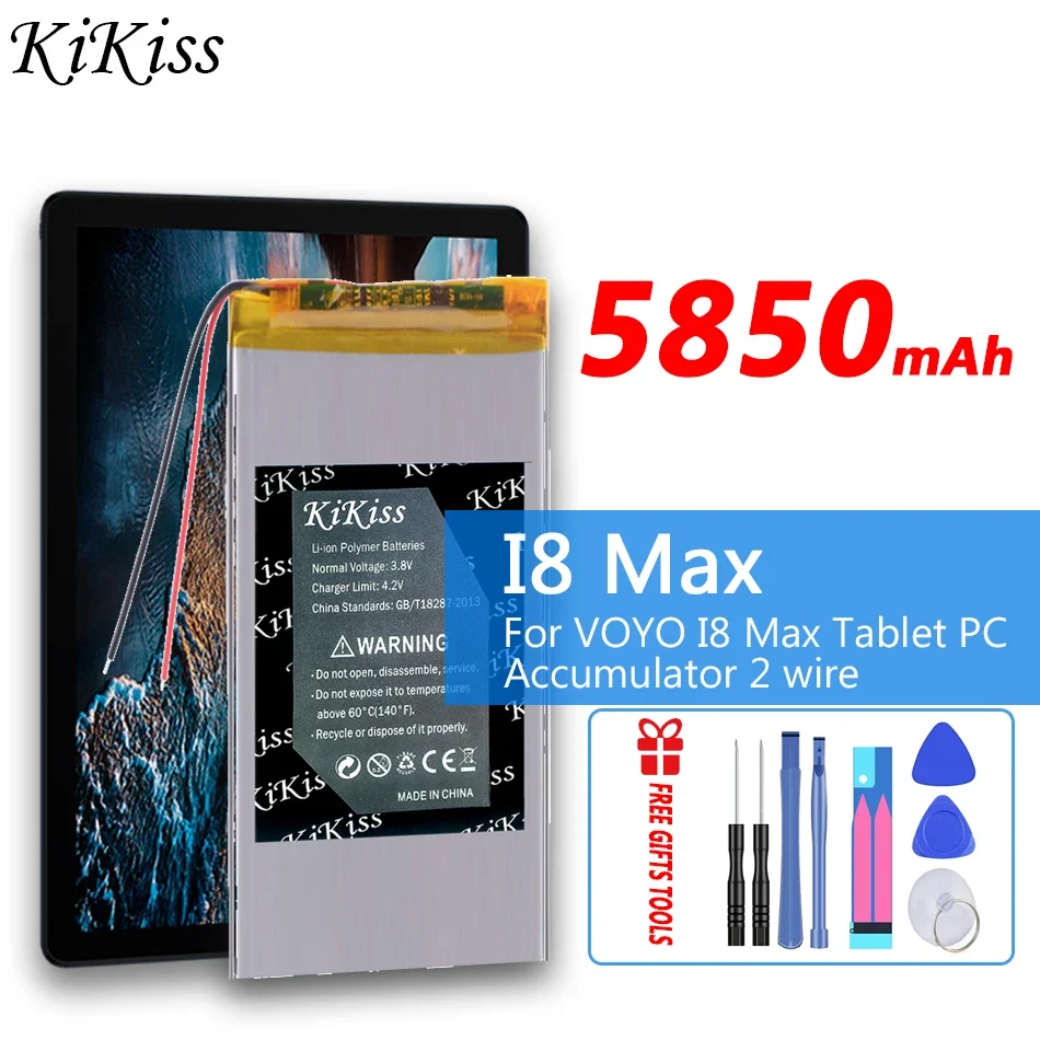 

Аккумуляторная батарея KiKiss 5850 мАч I8 Max(2 линии) для планшетного ПК VOYO I8 Max I8Max, аккумулятор с 2 проводами