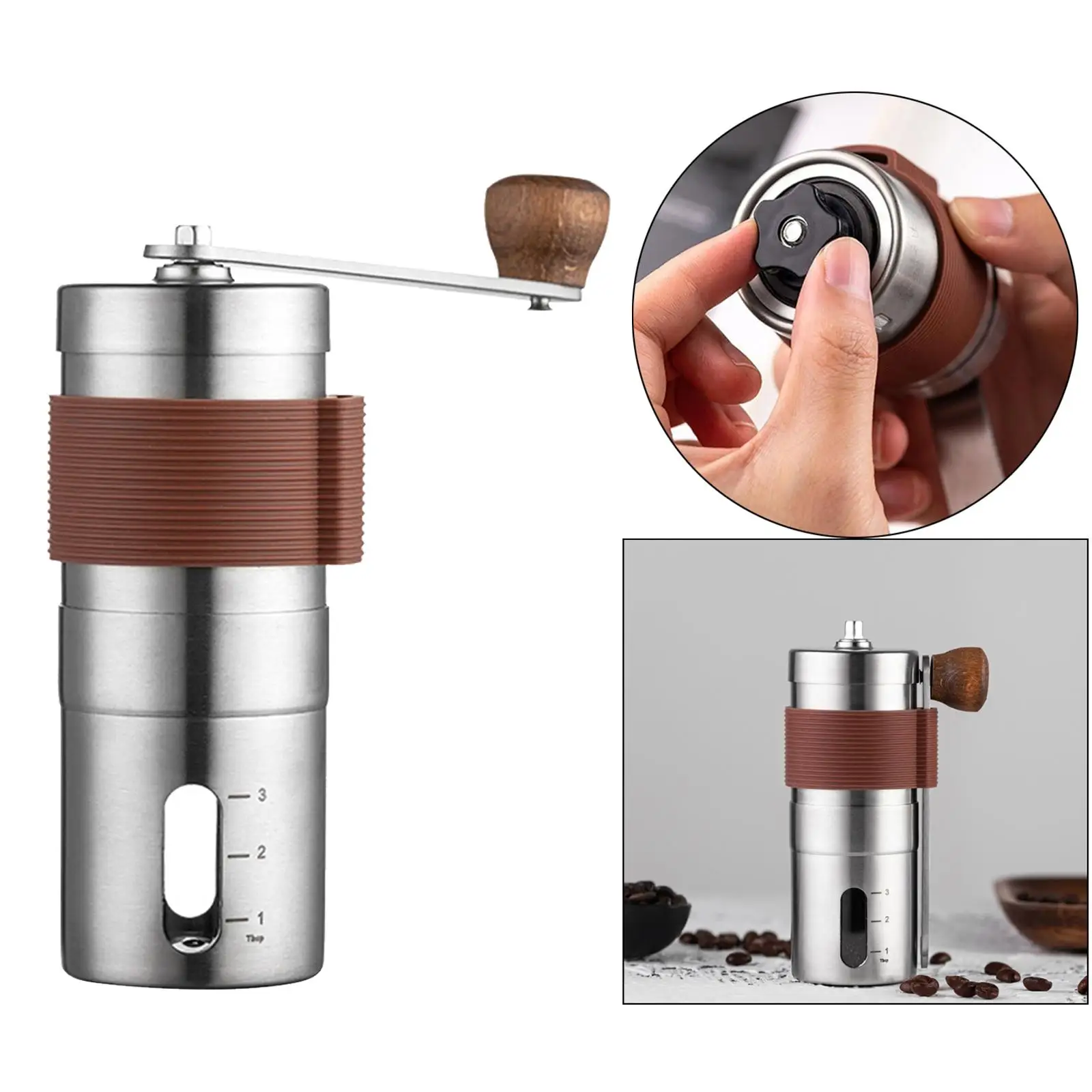 Stainless Steel Manual Coffee Grinder Handheld Coffee Bean Mill for Precision Brewing, 30g Capacity