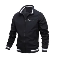 Chaqueta informal con cremallera y cuello levantado para hombre, abrigo para deportes al aire libre, chaqueta cortavientos para hombre, Bomber impermeable, otoño e invierno