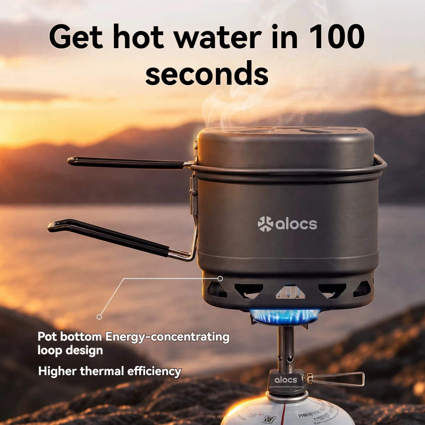 Camping Cooking Noodles - ハイキング用のインスタントラーメン調理鍋、キャンプ用の軽量アウトドアストーブ、調理用の保温鍋、折りたたみ式で持ち運び可能なタイプ。
