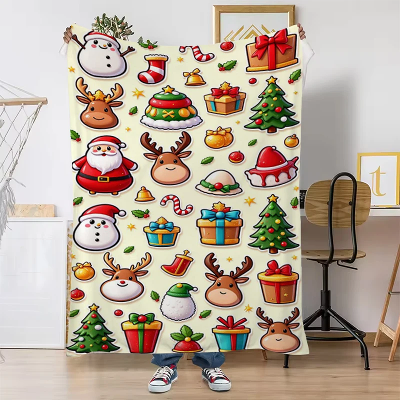 

Christmas Gift Blanket Bed Blankets for Decorative Sofa Camping Chair Microfiber Bedding Downy Throwing Office Portable Catnap