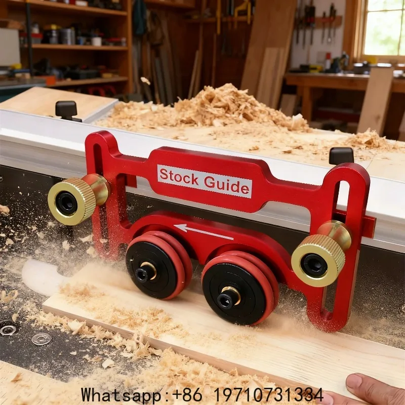 

Double Bearing Roller Feather Board with Sliding Block, Clear-Cut Stock Guides Table Saw Precision Guide for Woodworking Project