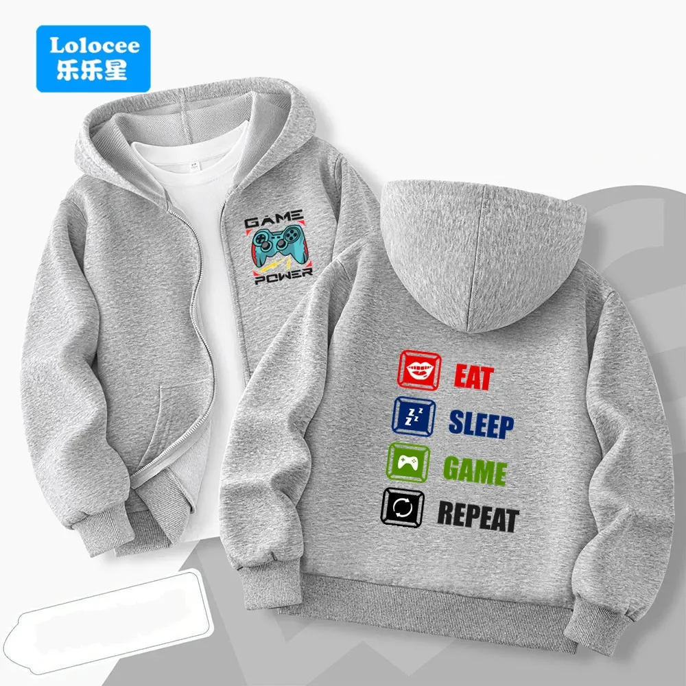 Boys' Fleece-Lined Zip-Up Hoodie (Autumn/Winter) – 