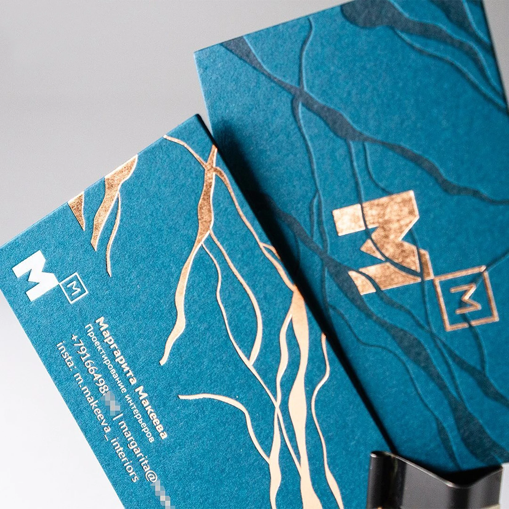600gsm coral green hot bronzing gold creative business card custom design with embossing and debossing