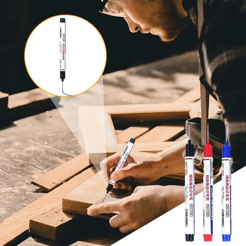 Long Nib Marker Waterproof Deep Hole Marker Construction Paint Markers 10pcs  Metal Marking Pen Metal Markers For Precise Deep