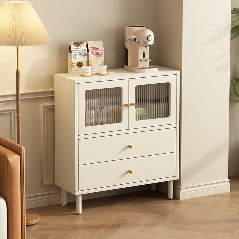 Aparador Estrecho Blanco de 30 cm para Sala de Estar, Mueble de Almacenamiento Pequeño y Moderno para Comedor, Mueble de Cocina