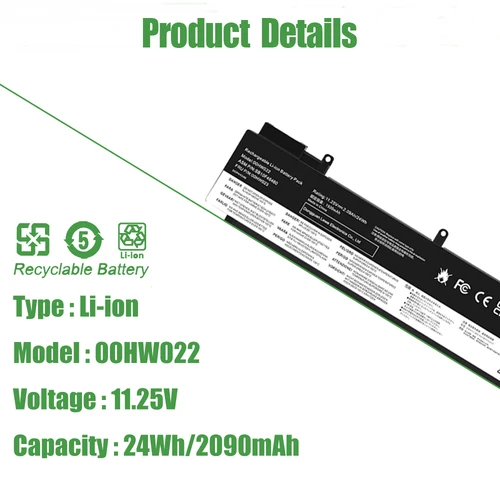 Imagen 2 del producto Nueva batería de ordenador portátil 00HW022 01AV405 para Lenovo Thinkpad T460s T470s Notebook 01AV406 01AV407 01AV408 00HW023 00HW036 SB10F46462