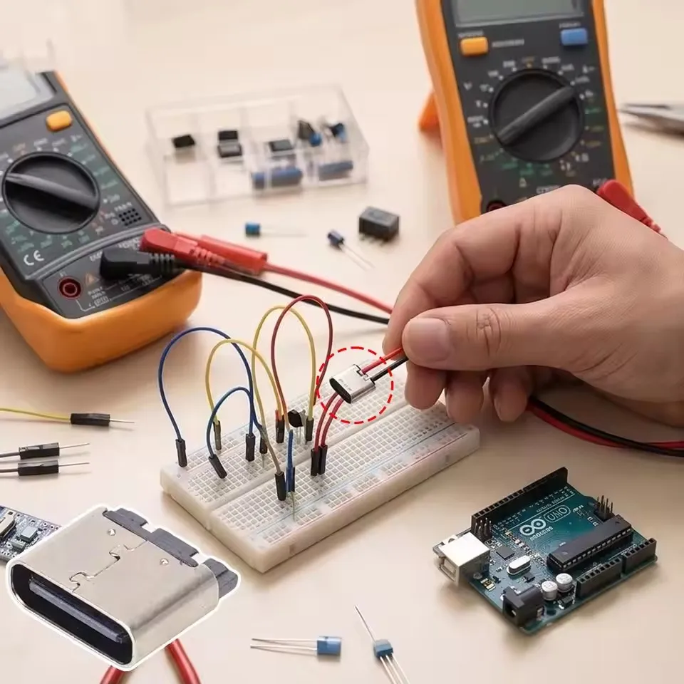 Cable USB C Tipo-C de 2 Pines para Soldar, Conector Tipo C Hembra a Prueba de Agua, Extensión de Cable de 2P para Soldar, para Reparación de Teléfonos y Proyectos DIY 5