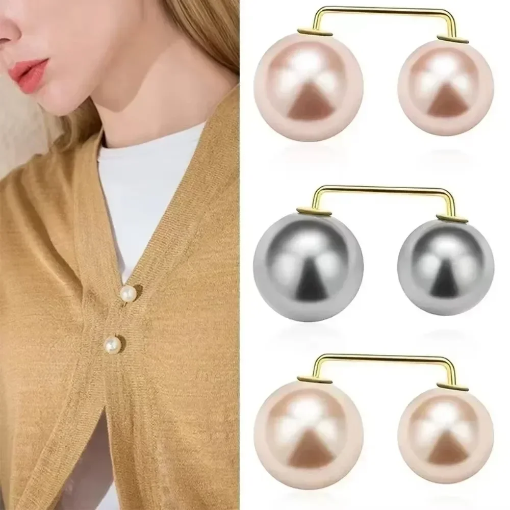 

3/6/8PCS Double Head Pin Pearl Brooch Adjustable Collar Clip DIY Sewing Safety Pins Multi-Purpose Non-Slip Clothing Fixing Pins
