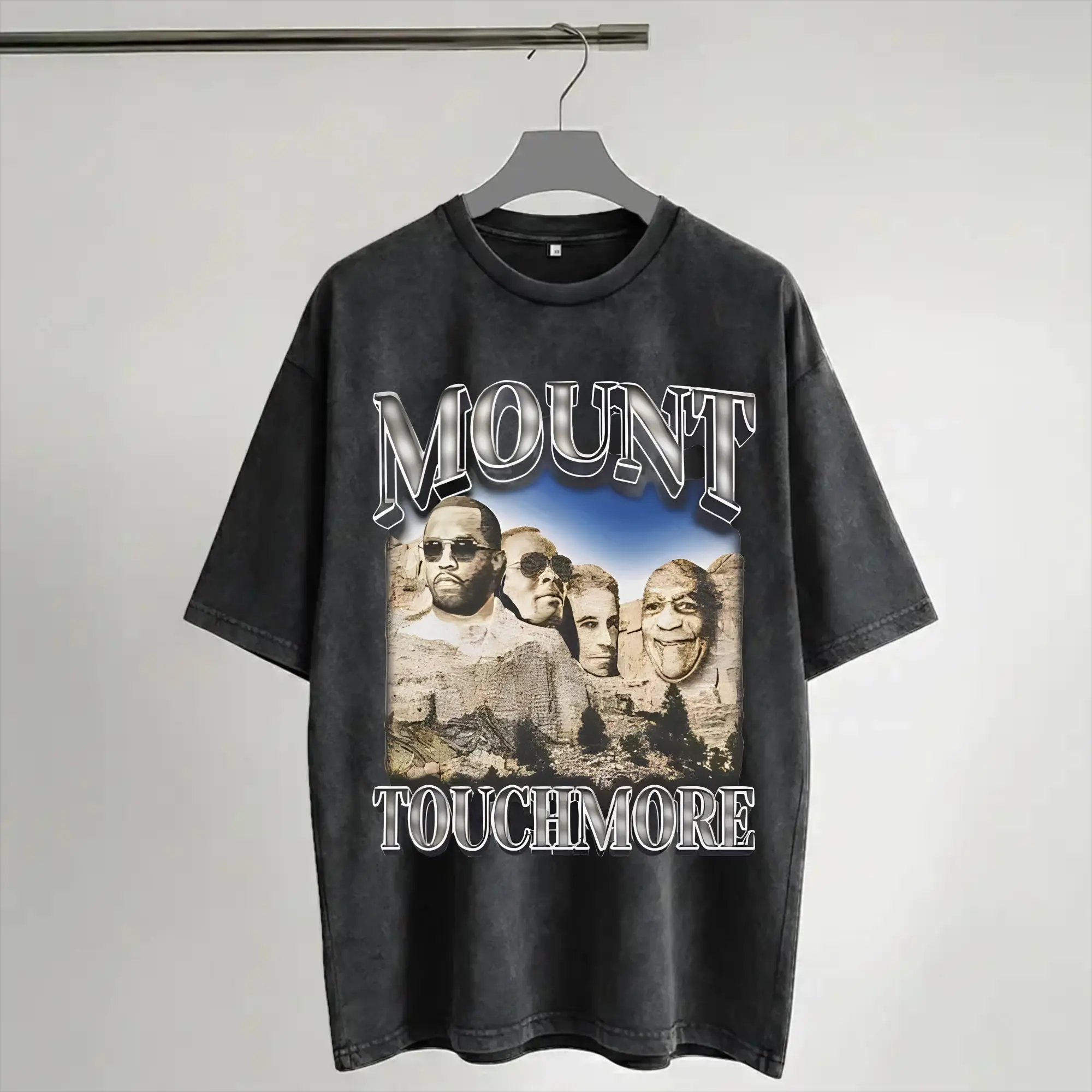 Funny P Diddy Mount Touchmore  Merch Washed T Shirt Men Women Streetwear Hip Hop T-Shirts Summer  Tee Shirt Short Sleeve