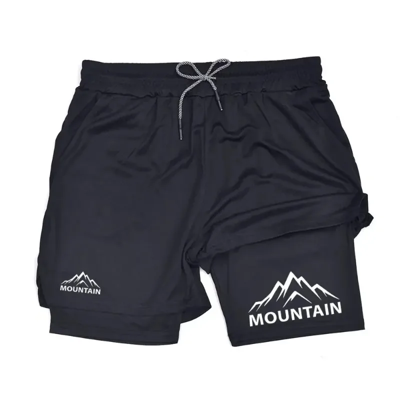 

Летние спортивные шорты для бега на открытом воздухе, двухслойные, эластичные, быстросохнущие, для фитнес-тренировок, впитывающие пот, плотно прилегающие