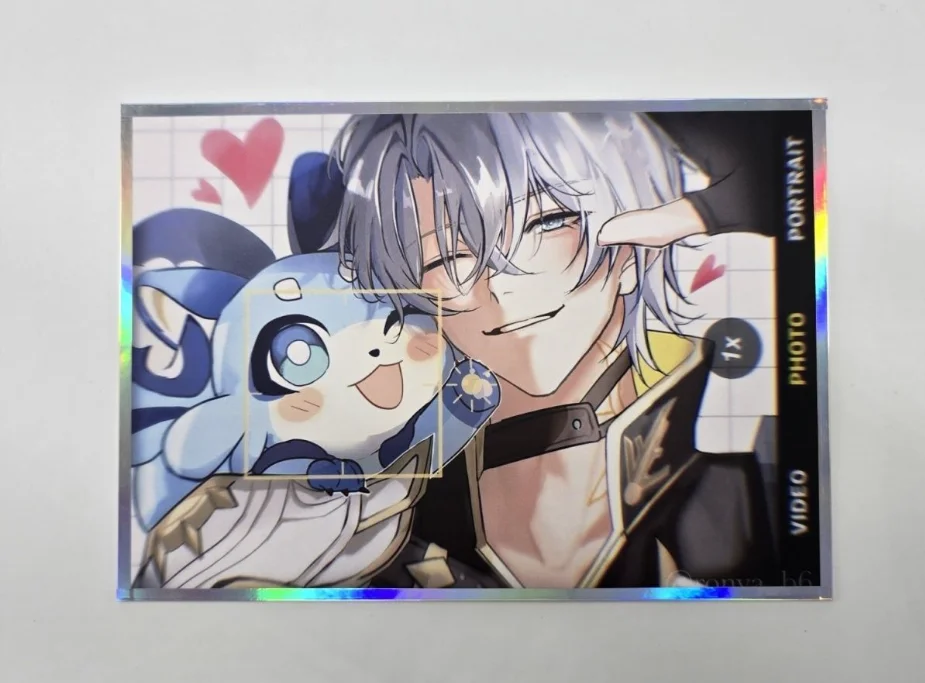 

Honkai: Star Rail Phainon Cipher Cosplay Colored Paper Acrylic Double Flash Color Card Silver Onion Photo Frame Ornament Card