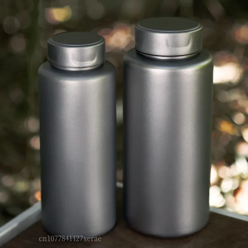 700ml/1000ml Outdoor Pure Titanium Large Caliber Sports Bottle Camping Portable Light Bottle Picnic Single-layer Water Bottle