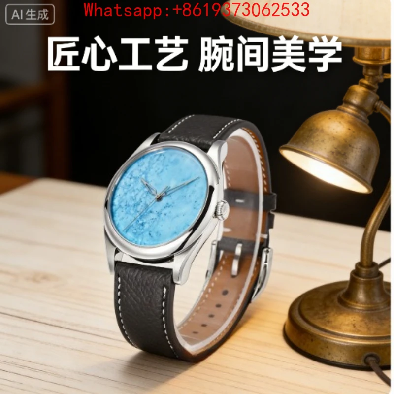 

2026 Customized New Turquoise Disc Watch 38mm Luxury Men's Waterproof Automatic Mechanical Movement Watch