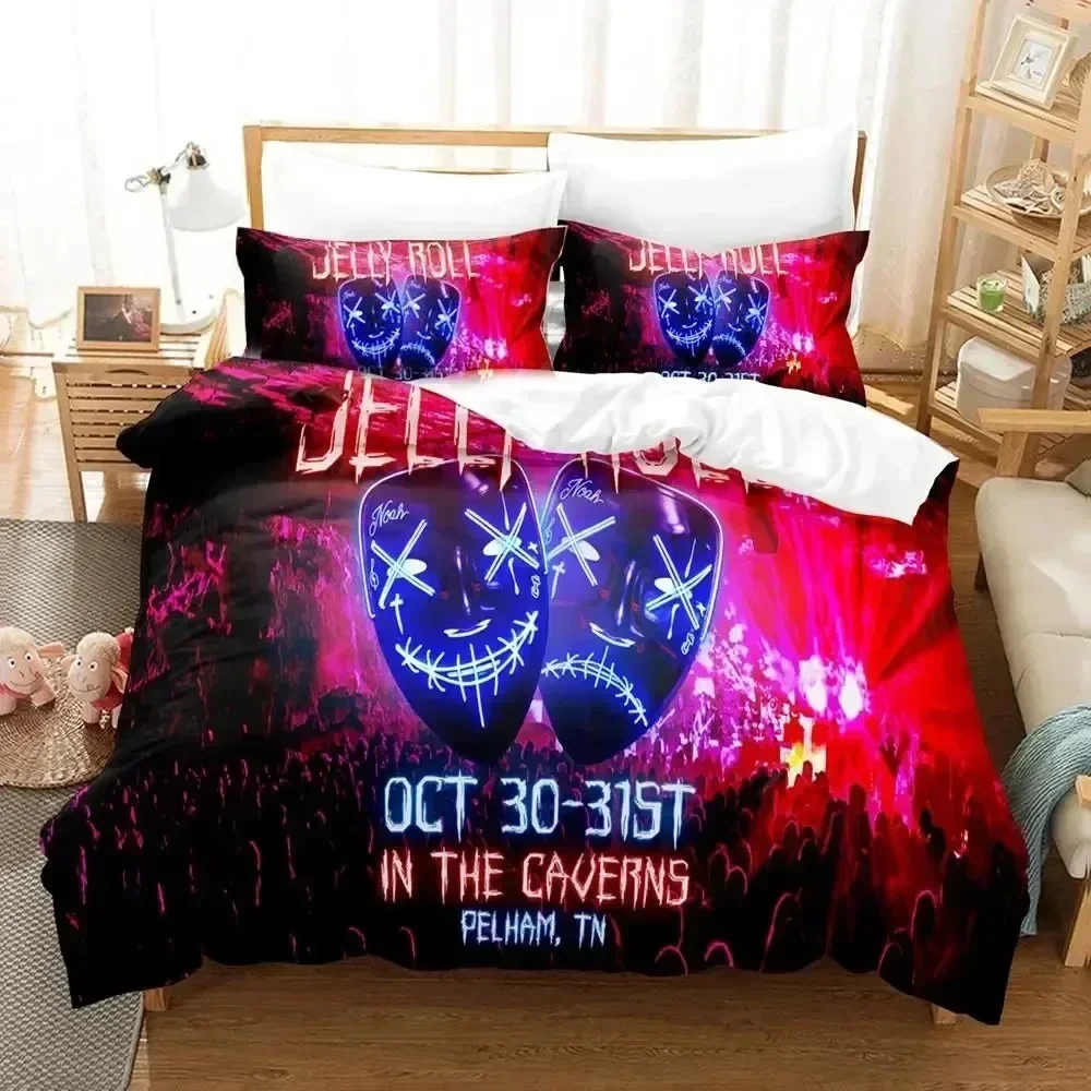 Luxury New 3D Print Jelly Roll Rapper Bedding Set Duvet Cover Bed Set Quilt Cover Pillowcase king Queen Size Boys Adult Bedding
