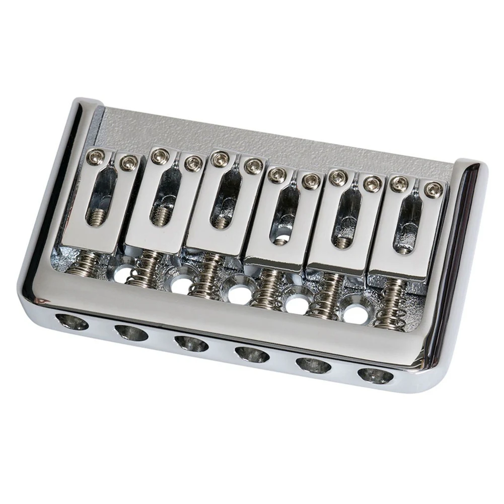 Non-Tremolo Electric Guitar Hardtail Bridge Saddle for 6 String Fender Strat Stratocaster Tele Telecaster Guitar,Silver