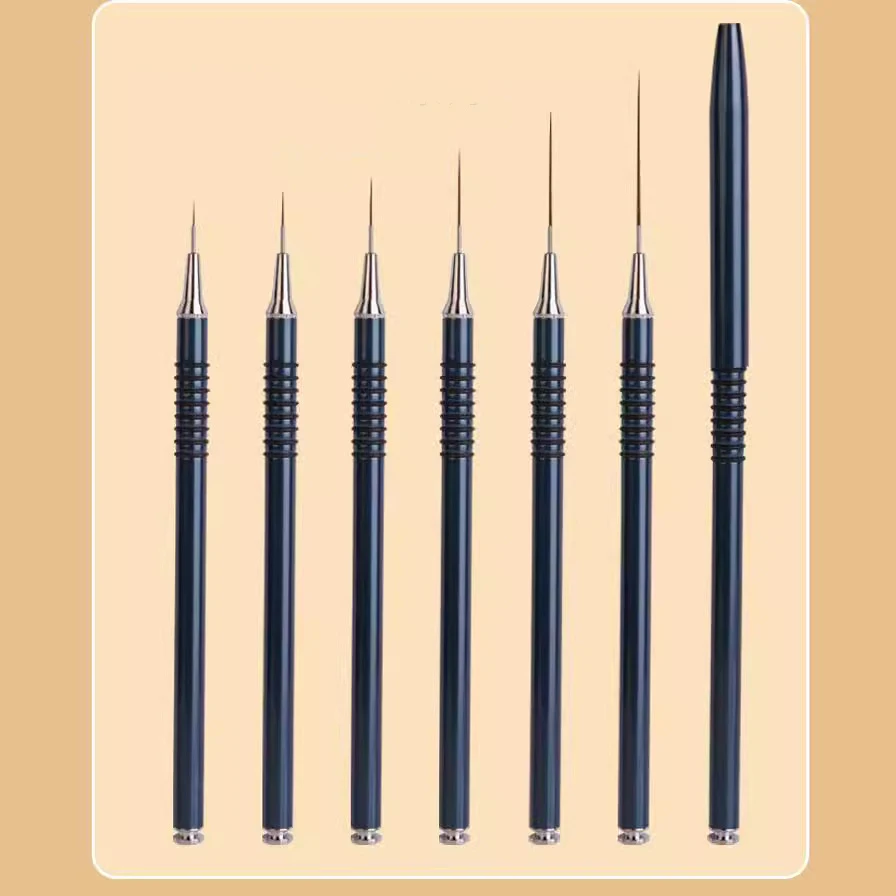 Nail art-pen met trekkoord, extreem fijne schilderpen, speciale penselenset voor het schilderen van bloemen, met de hand beschilderde nagelgereedschapsborstel