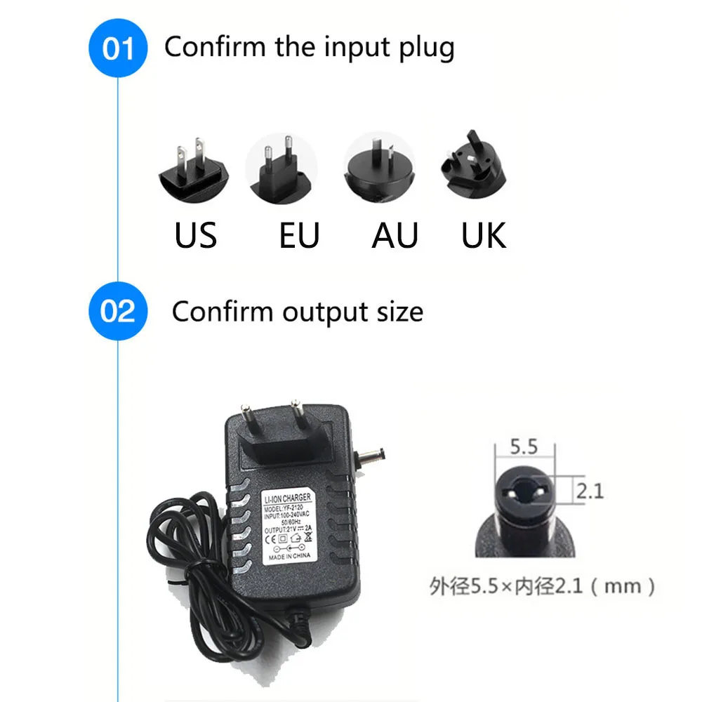 Ładowarka zasilająca Adapter DC 4.2V 3A do wkrętarka DEKO wkrętarka poziom lasera 18650 bateria litowa